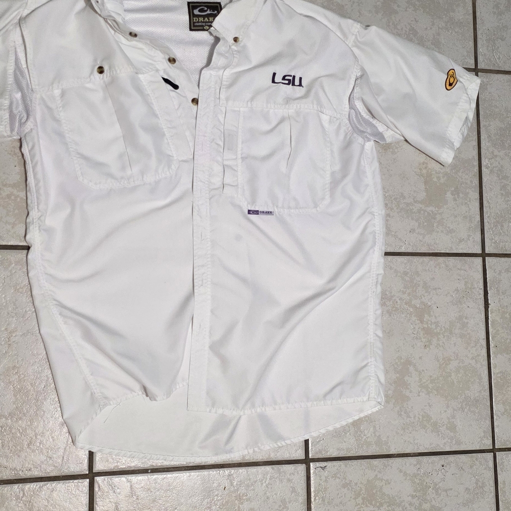 Drake White Casual Button Down Shirt